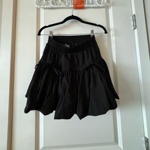 Black Flowy Skirt with bubble hem